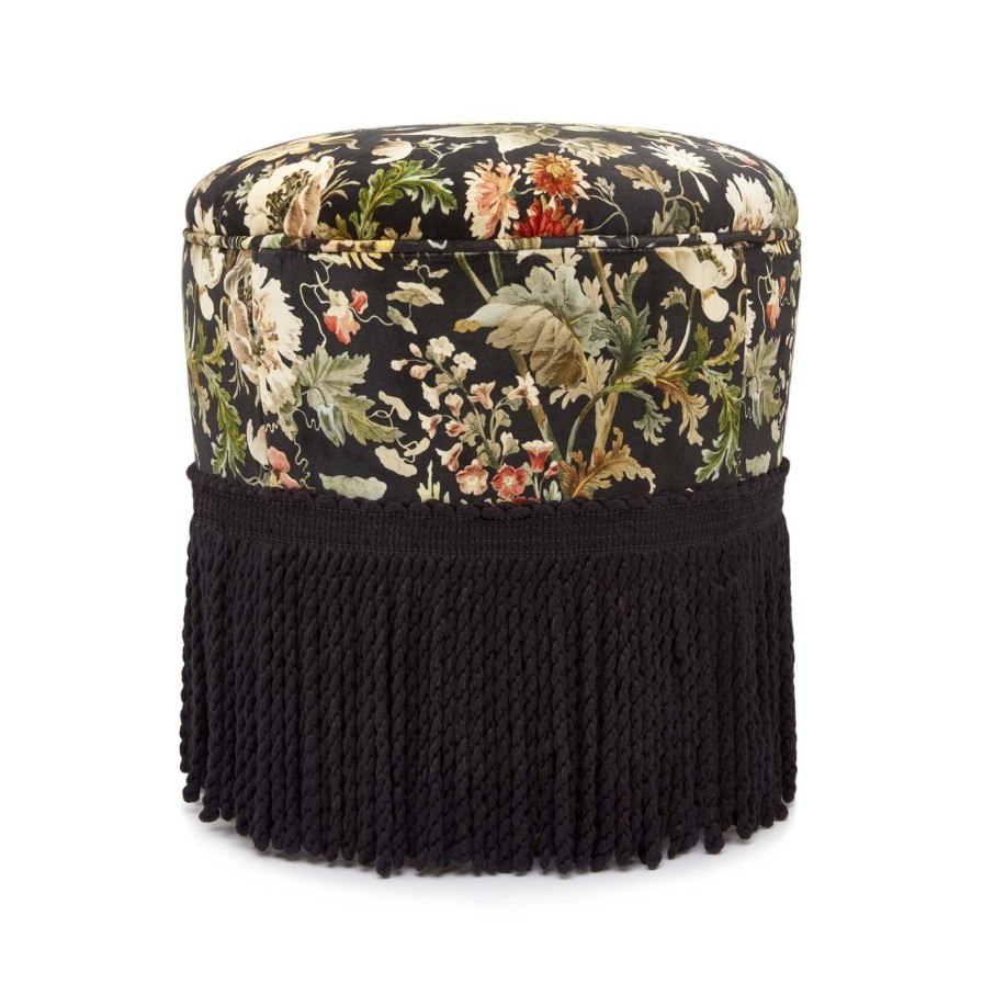 Furnishings House of Hackney Bottomans | Avalon Velvet Bottoman-Noir