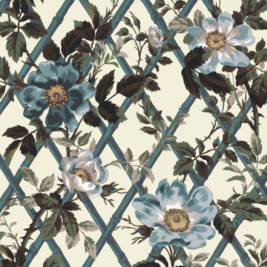 Wallpaper House of Hackney | Bryher Rose Wallpaper-Lapis Blue