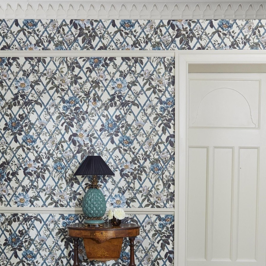 Wallpaper House of Hackney | Bryher Rose Wallpaper-Lapis Blue