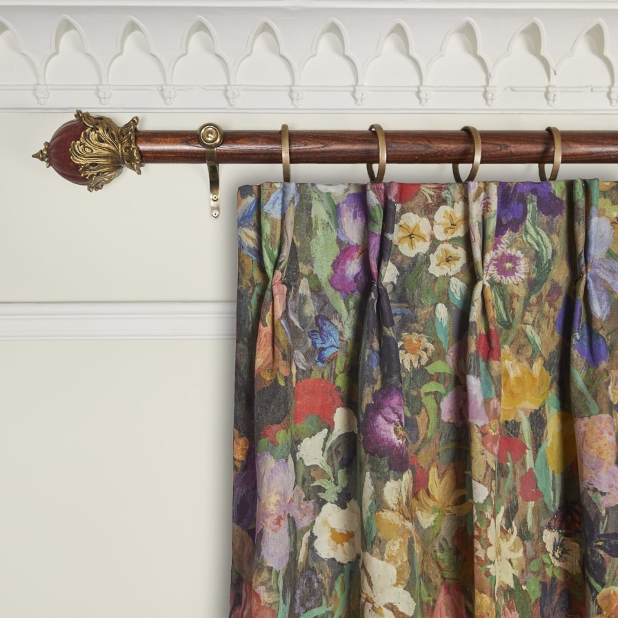 Fabric House of Hackney | Floribunda Magna Cotton Linen Curtain-Zenith