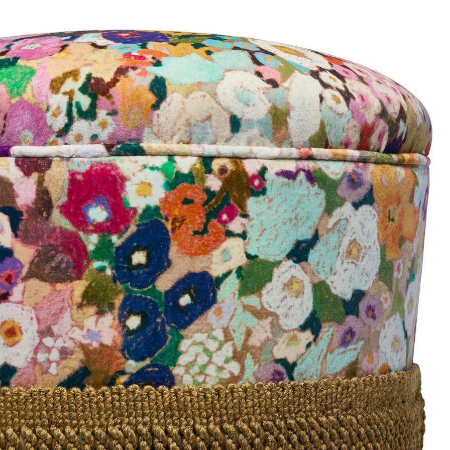 Furnishings House of Hackney Bottomans | Hollyhocks Velvet Bottoman-Spring