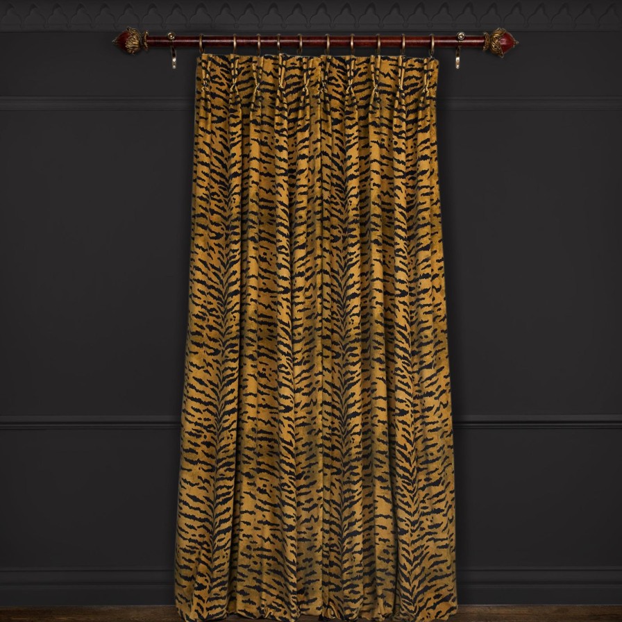 Fabric House of Hackney | Tigre Velvet Curtain-Taupe