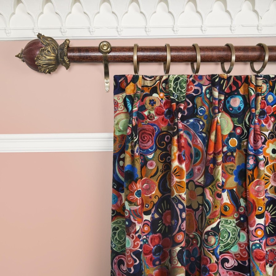 Fabric House of Hackney | Nanjizal Velvet Curtain-Liquorice