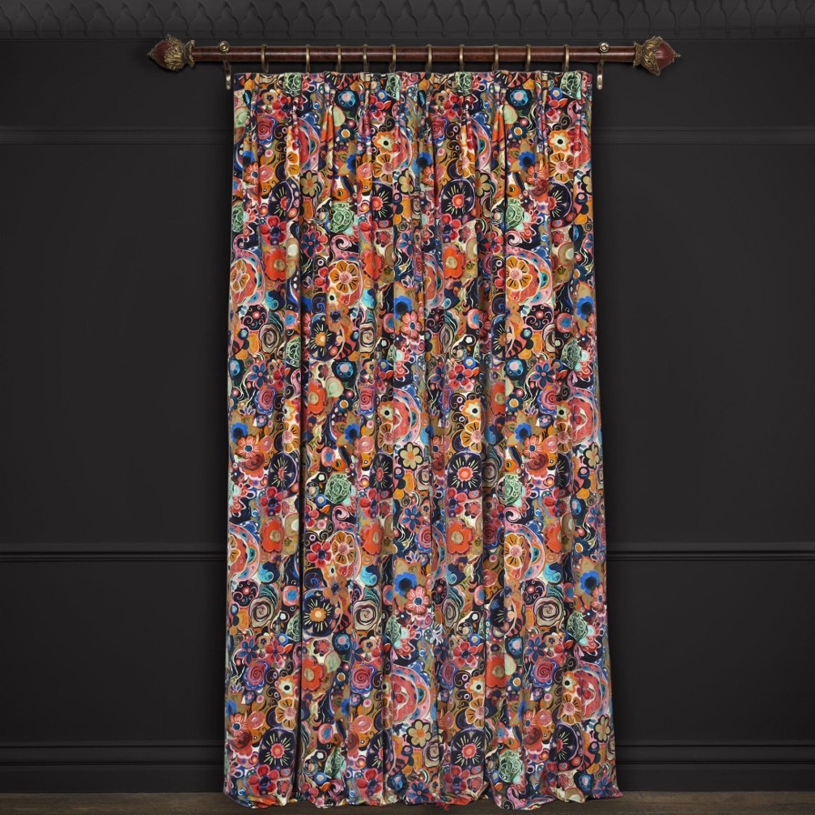 Fabric House of Hackney | Nanjizal Velvet Curtain-Liquorice
