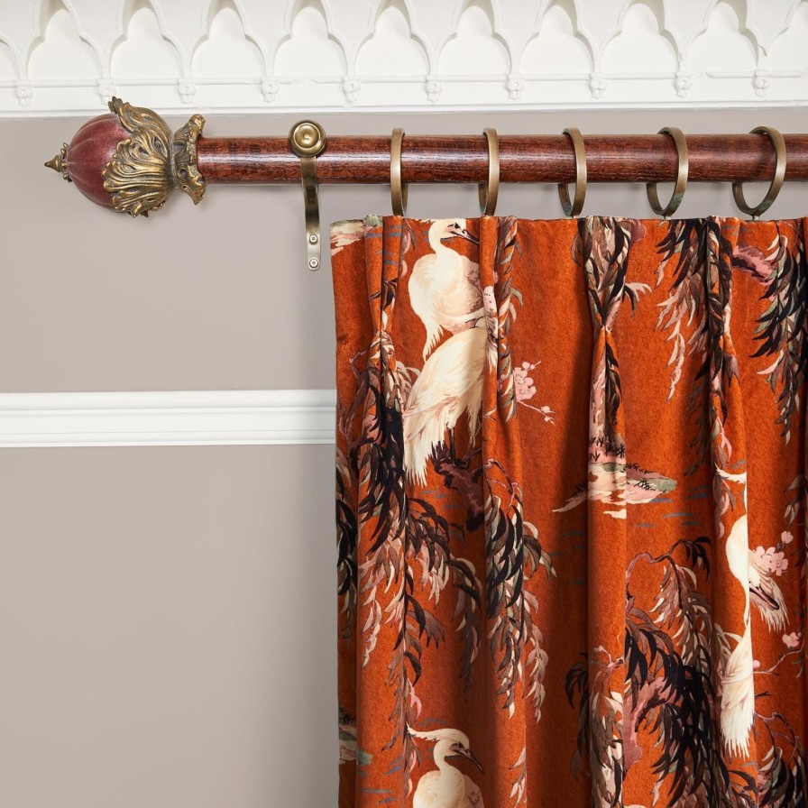 Fabric House of Hackney | Zeus Velvet Curtain-Tobacco