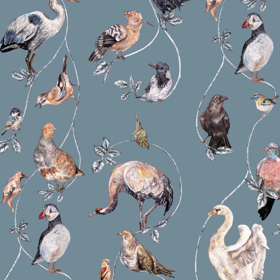 Wallpaper House of Hackney | Flights Of Fancy Wallpaper-Duck Egg