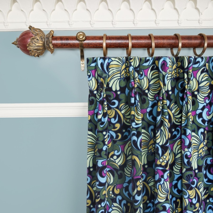 Fabric House of Hackney | Zennor Velvet Curtain-Ocean
