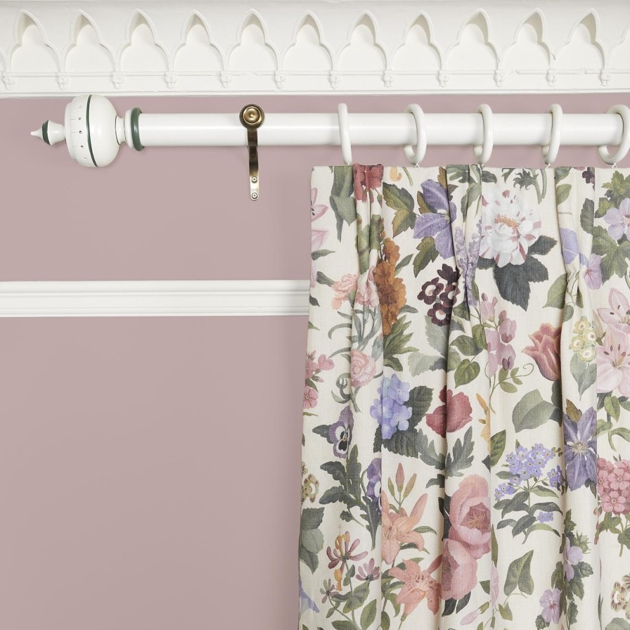 Fabric House of Hackney | Floralia Cotton Linen Curtain-Ecru