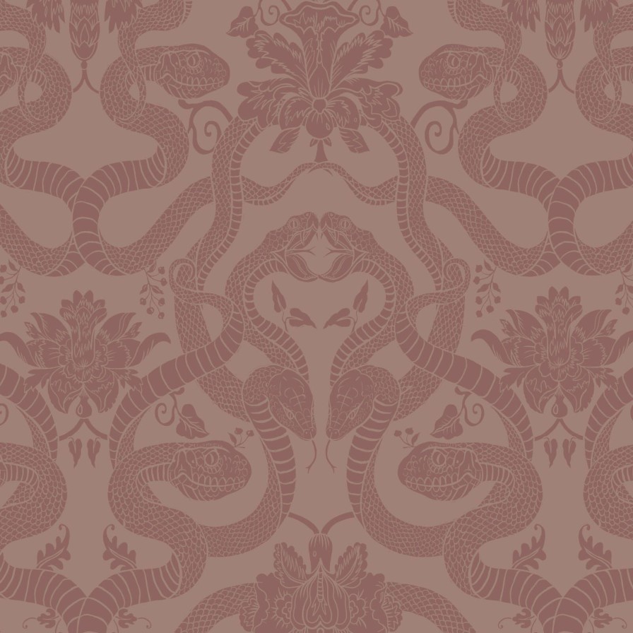 Wallpaper House of Hackney | Anaconda Traditional Wallpaper-Dusky Pink