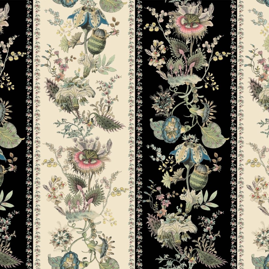 Wallpaper House of Hackney | Flora Fantasia Wallpaper-Noir Stripe