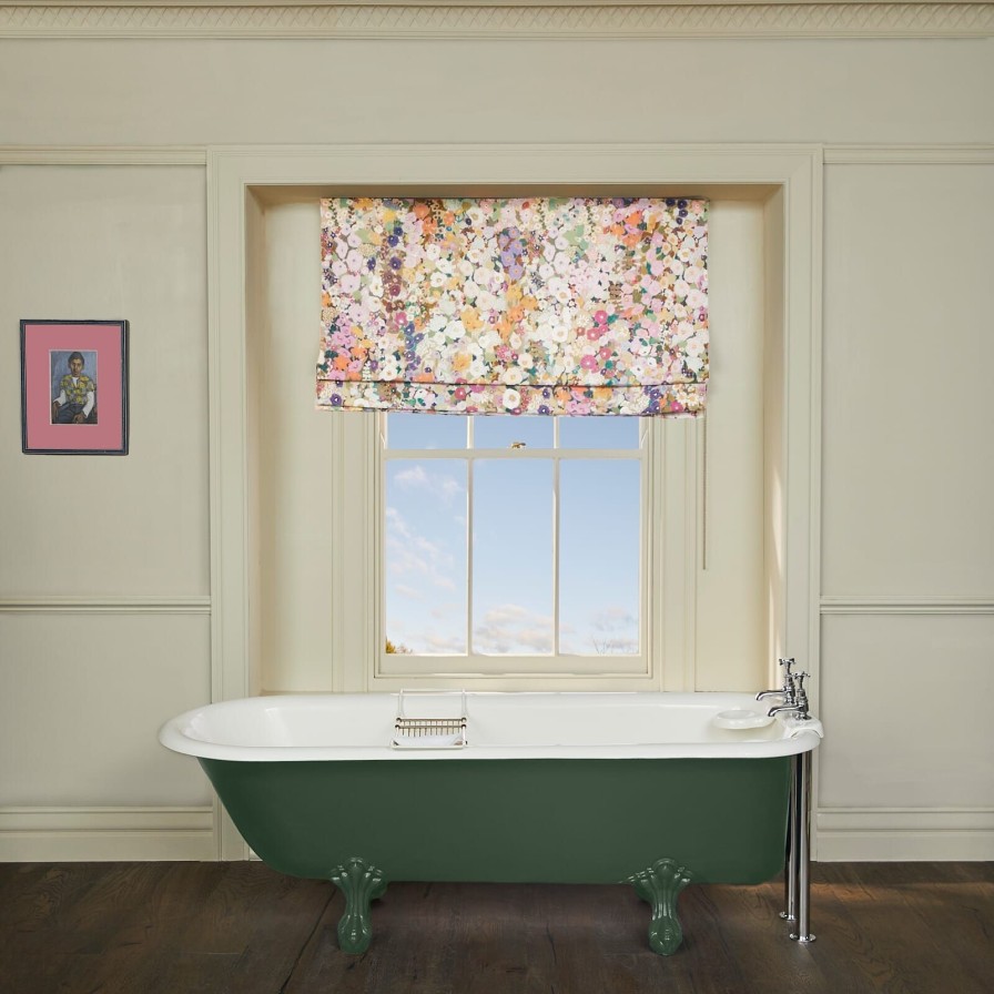 Fabric House of Hackney | Hollyhocks Cotton Linen Blind-Spring