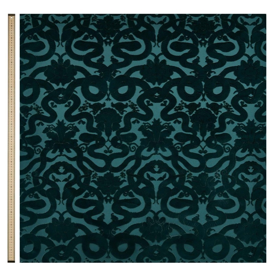 Fabric House of Hackney | Anaconda Velvet Blind-Petrol