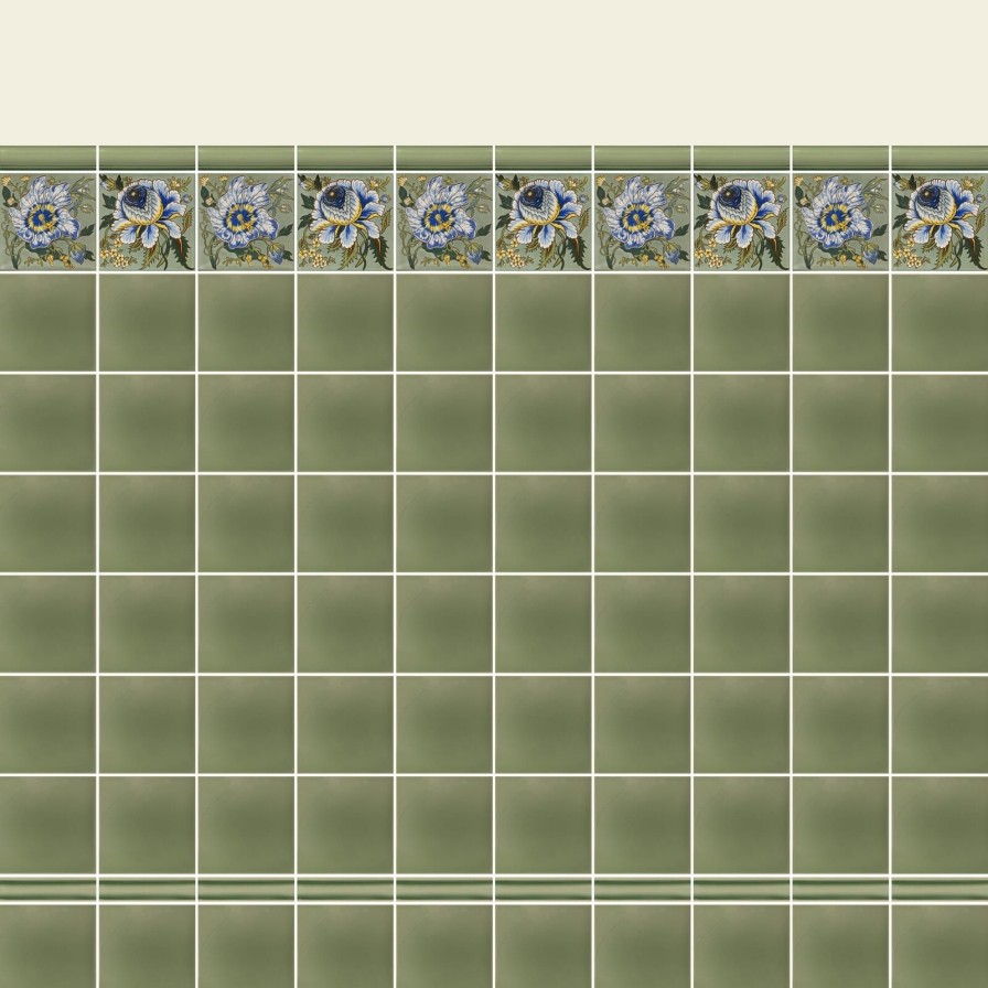 Furnishings House of Hackney Tiles | Marlowe Dado Tiles-Sage