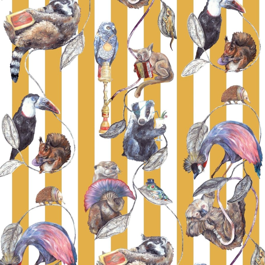Wallpaper House of Hackney | Hackney Empire Wallpaper-Ochre Stripe
