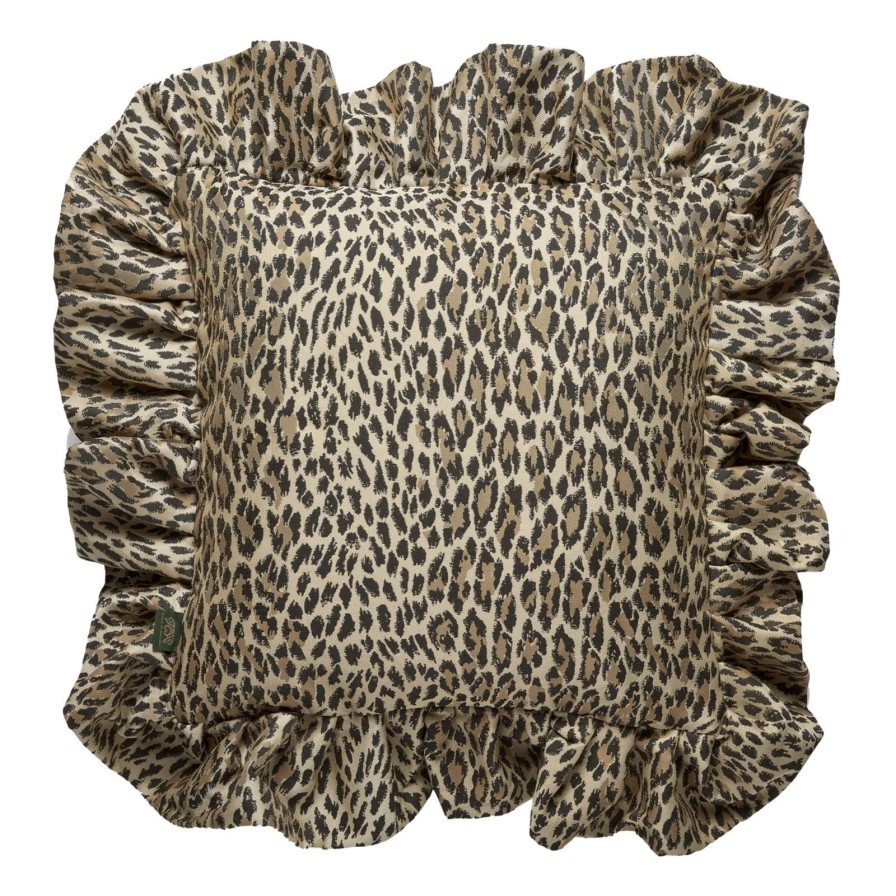 Accessories House of Hackney Animal Cushions | Wild Card Medium Jacquard Frilled Cushion-Butterscotch