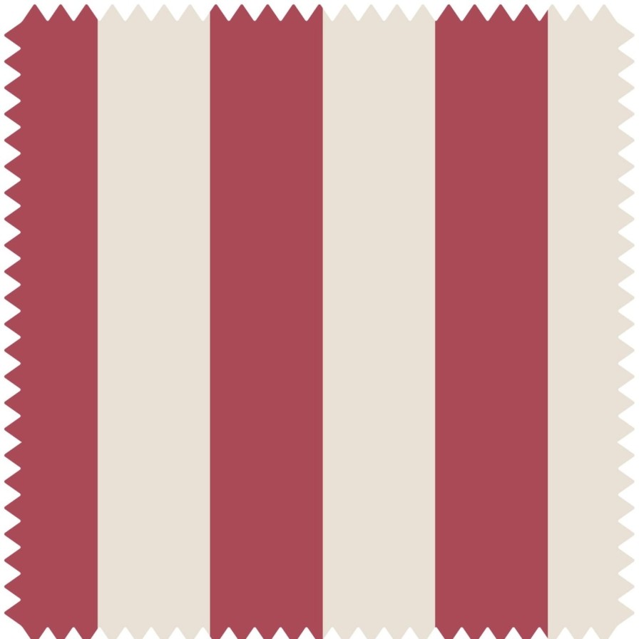 Fabric House of Hackney | Trematon Stripe Jacquard Curtain-Carmine