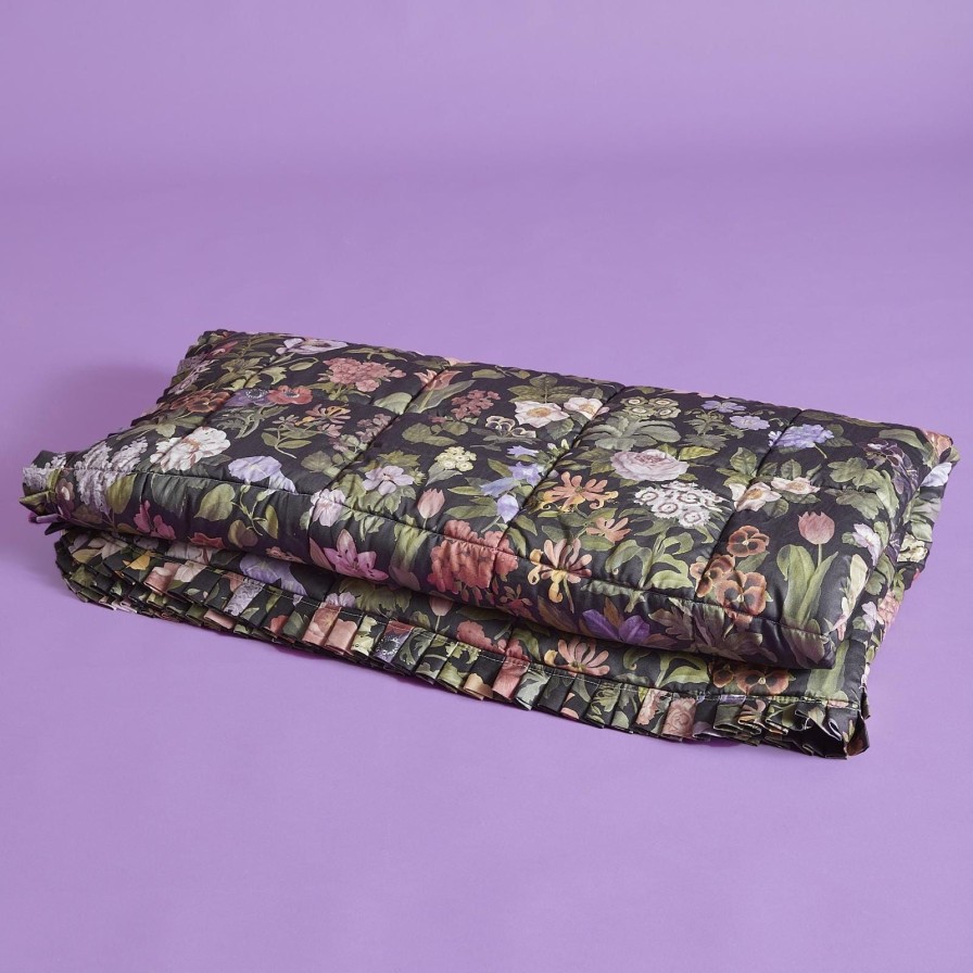 Furnishings House of Hackney Bedding | Floralia Cotton Sateen Eiderdown-Noir