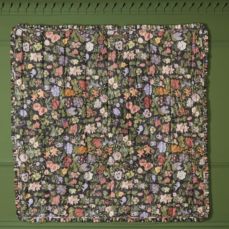 Furnishings House of Hackney Bedding | Floralia Cotton Sateen Eiderdown-Noir