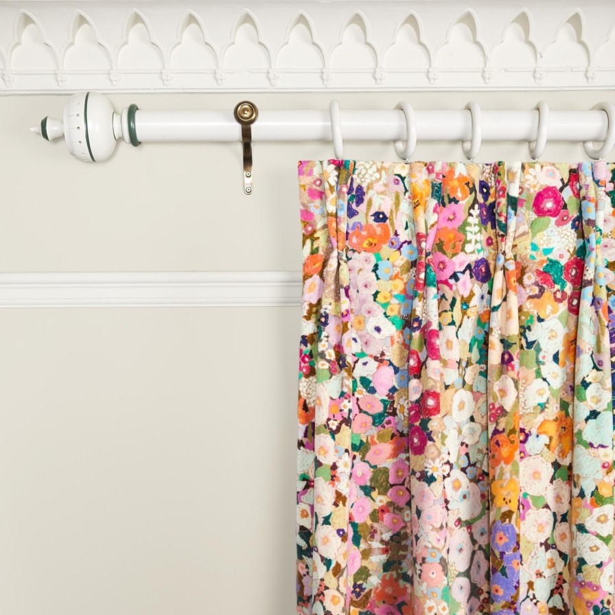 Fabric House of Hackney | Hollyhocks Velvet Curtain-Spring