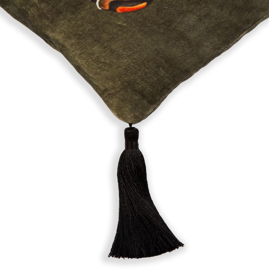 Accessories House of Hackney Animal Cushions | Dodo Velvet Medium Tassel Cushion-Verdigris