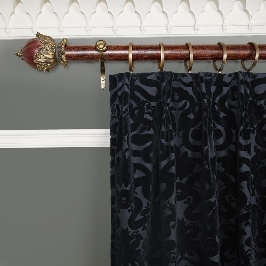 Fabric House of Hackney | Anaconda Velvet Curtain-Noir