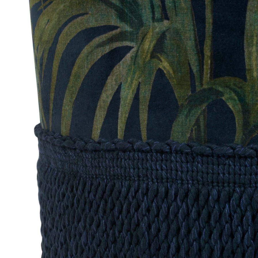Furnishings House of Hackney Bottomans | Palmeral Velvet Bottoman-Midnight & Green
