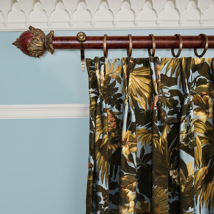 Fabric House of Hackney | Limerence Velvet Curtain-Sky