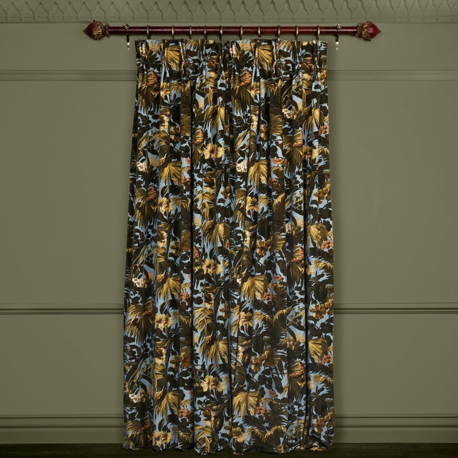 Fabric House of Hackney | Limerence Velvet Curtain-Sky