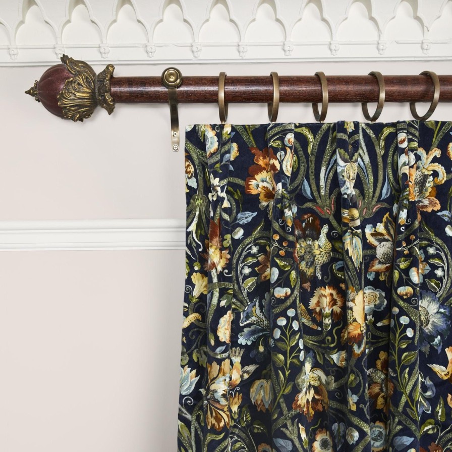 Fabric House of Hackney | Gaia Velvet Curtain-Midnight