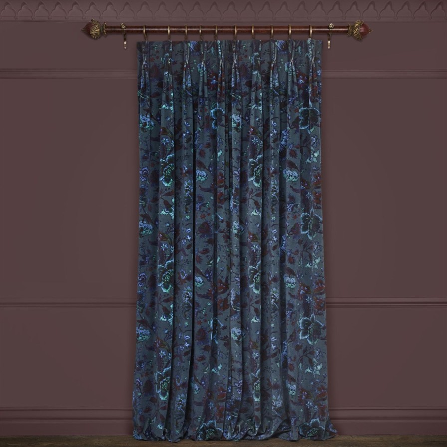 Fabric House of Hackney | Majorelle Velvet Curtain-Petrol