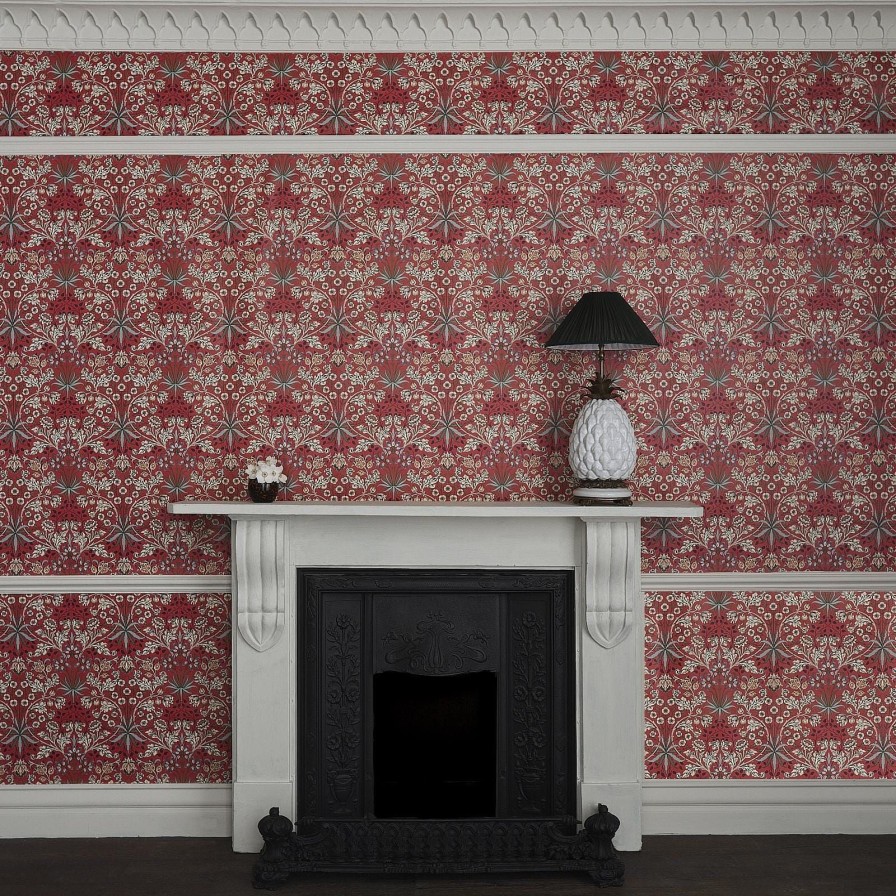 Wallpaper House of Hackney | Hyacinth Wallpaper-Scarlet Red