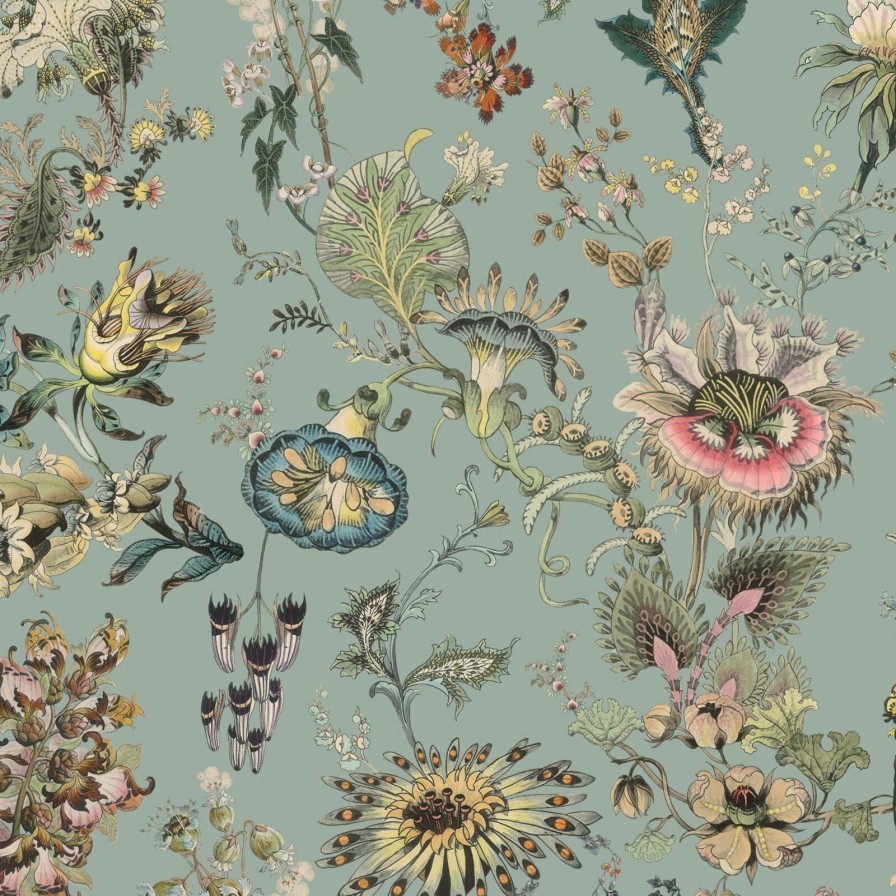 Wallpaper House of Hackney | Flora Fantasia Wallpaper-Sky Blue