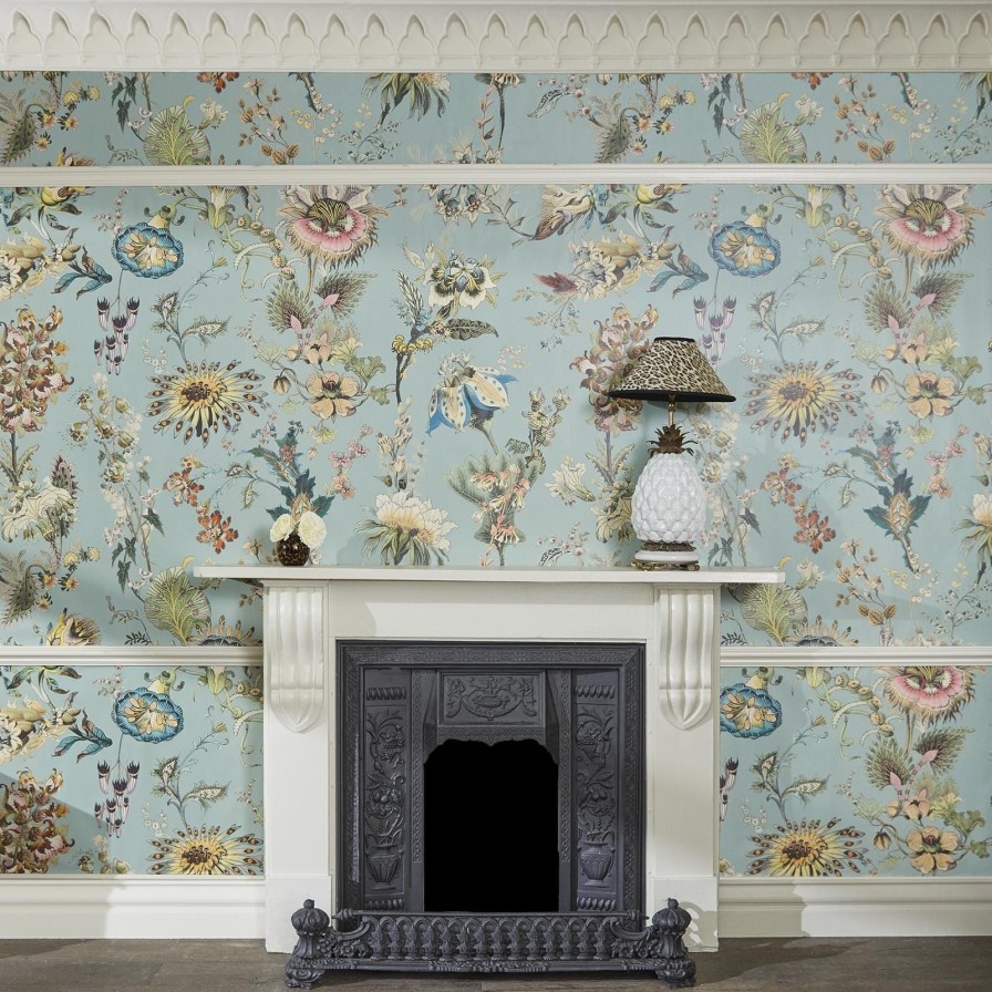 Wallpaper House of Hackney | Flora Fantasia Wallpaper-Sky Blue