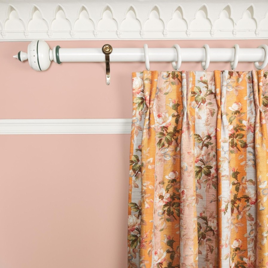 Fabric House of Hackney | Rainbow Rose Cotton Linen Curtain-Dusk Stripe