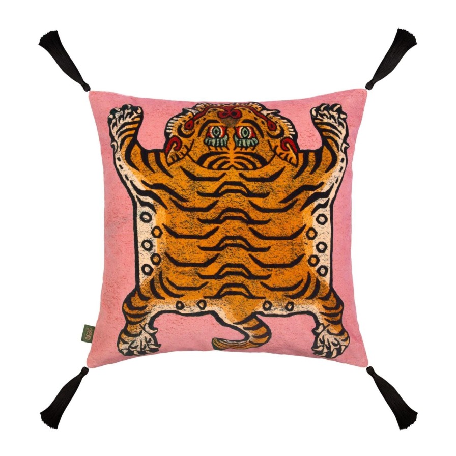 Accessories House of Hackney Animal Cushions | Saber Medium Tassel Velvet Cushion-Tourmaline