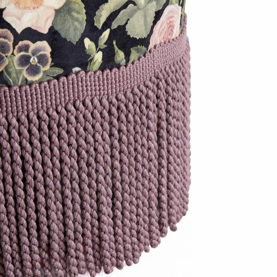 Furnishings House of Hackney Bottomans | Floralia Velvet Bottoman-Noir
