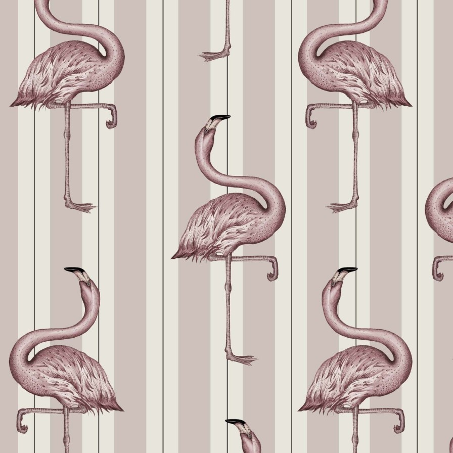 Wallpaper House of Hackney | Flamboyance Wallpaper-Off White & Macaroon Pink