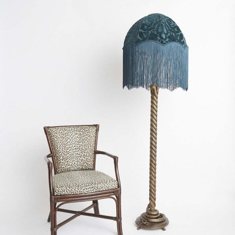 Accessories House of Hackney Lampshades | Anaconda Cut-Velvet Oriel Lampshade-Petrol