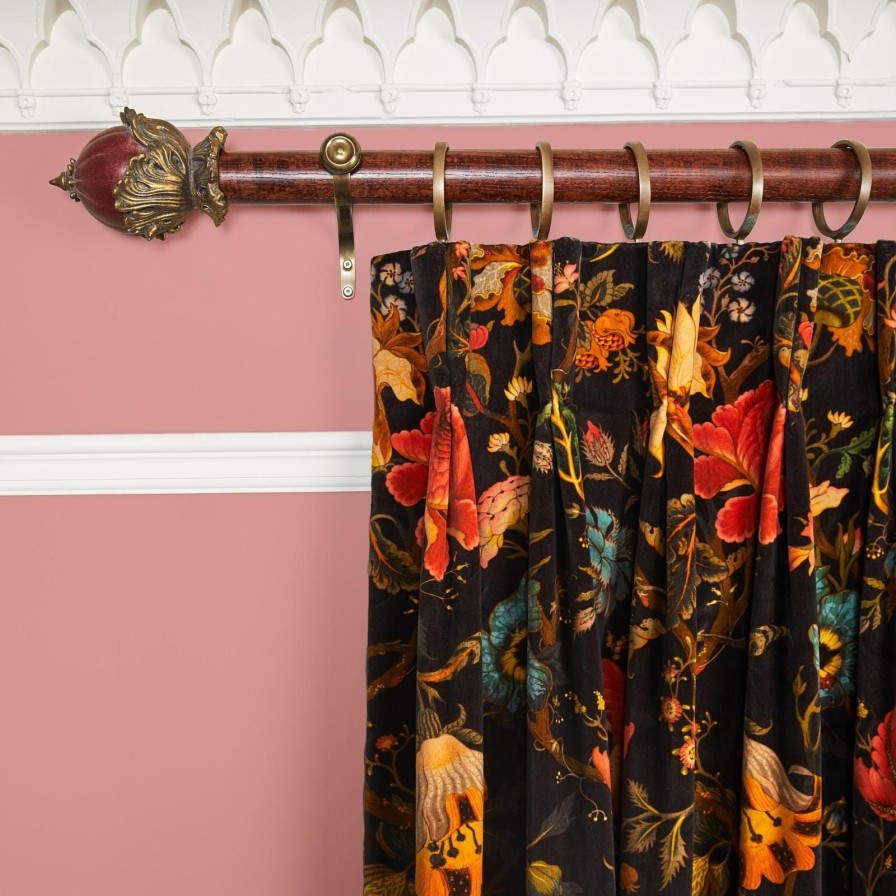 Fabric House of Hackney | Artemis Velvet Curtain-Black