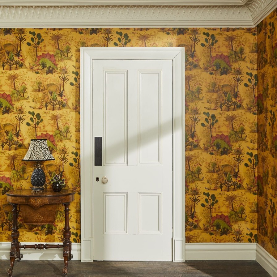 Wallpaper House of Hackney | Dinosauria Wallpaper-Turmeric