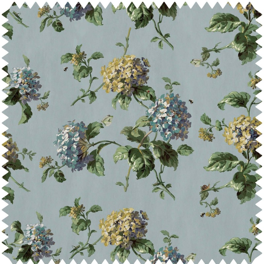 Fabric House of Hackney | Hortensia Cotton Linen Curtain-Sky Blue