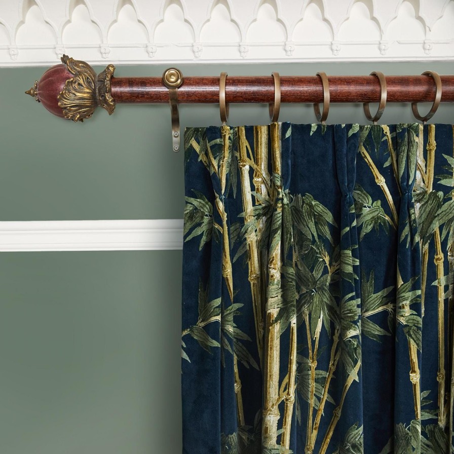 Fabric House of Hackney | Bambusa Velvet Curtain-Midnight