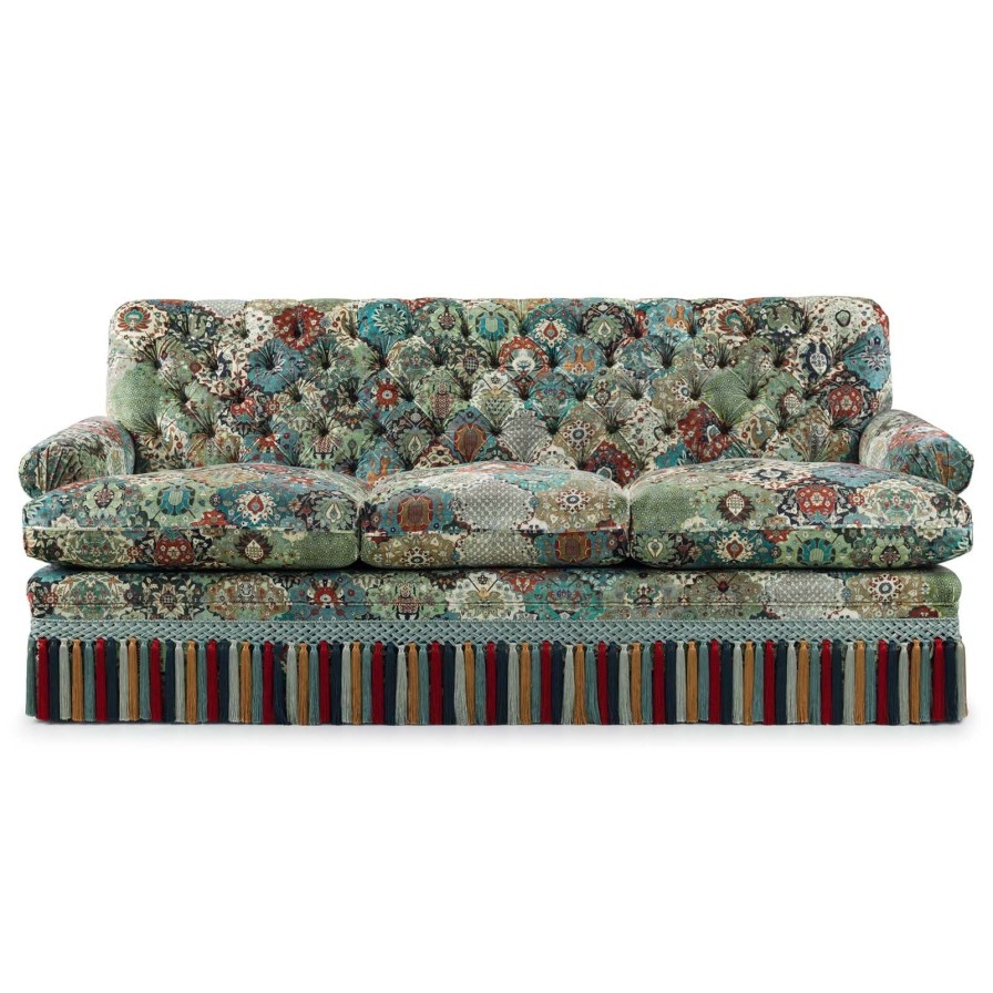 Furnishings House of Hackney Sofas | Caspar Palissy Pillow Cushion 3-Seater Sofa-Forest