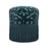 Furnishings House of Hackney Bottomans | Anaconda Cut-Velvet Bottoman-Petrol