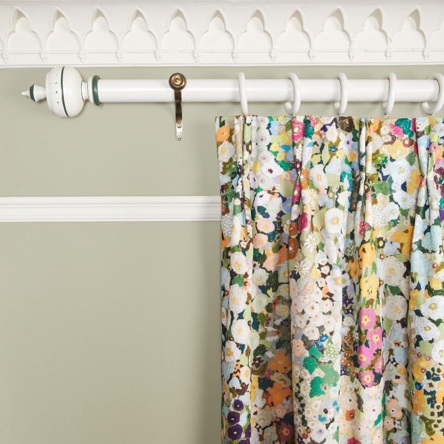 Fabric House of Hackney | Hollyhocks Cotton Linen Curtain-Summer