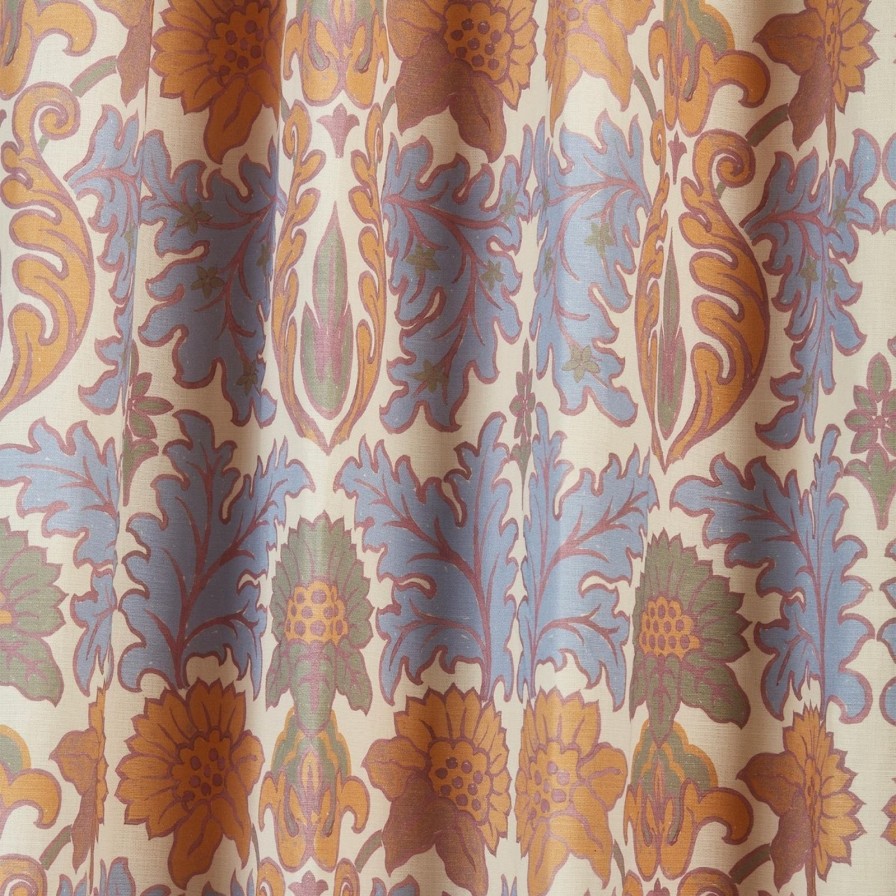 Fabric House of Hackney | Emania Cotton Linen Curtain-Azurite