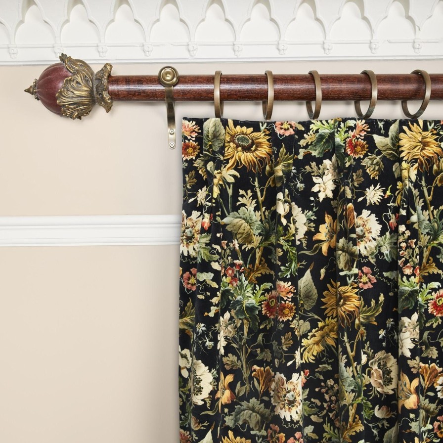 Fabric House of Hackney | Avalon Velvet Curtain-Noir