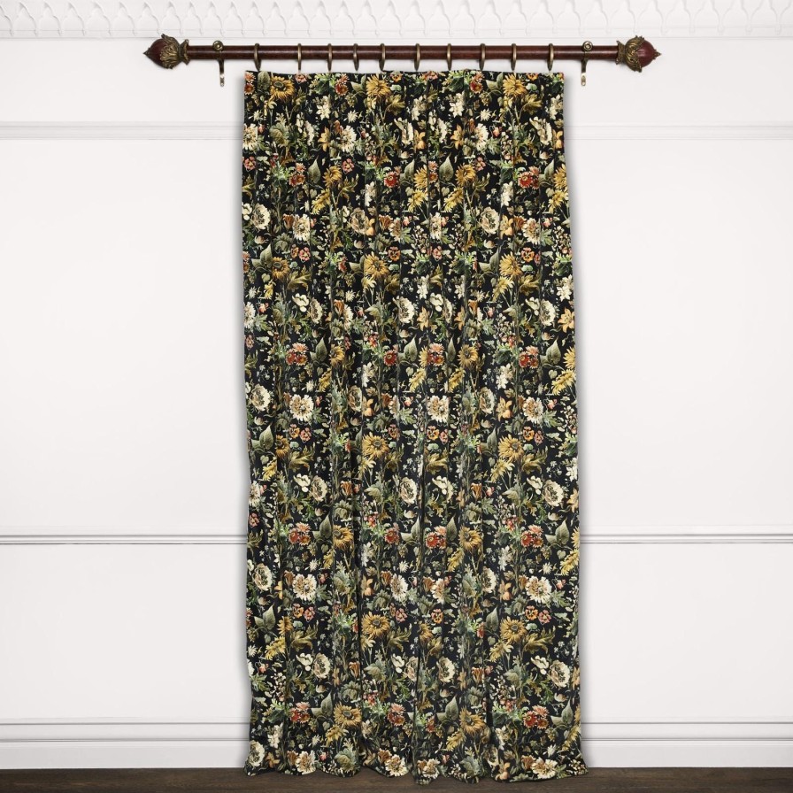 Fabric House of Hackney | Avalon Velvet Curtain-Noir